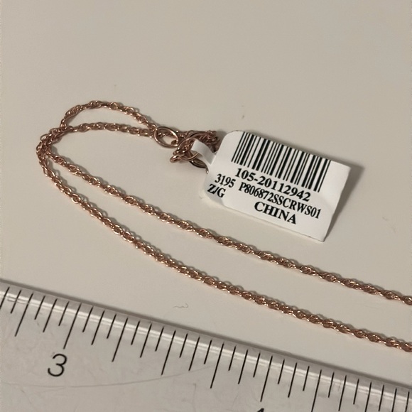 Zales Rose Gold and Silver Halo Pendant Necklace NWT - Picture 13 of 14